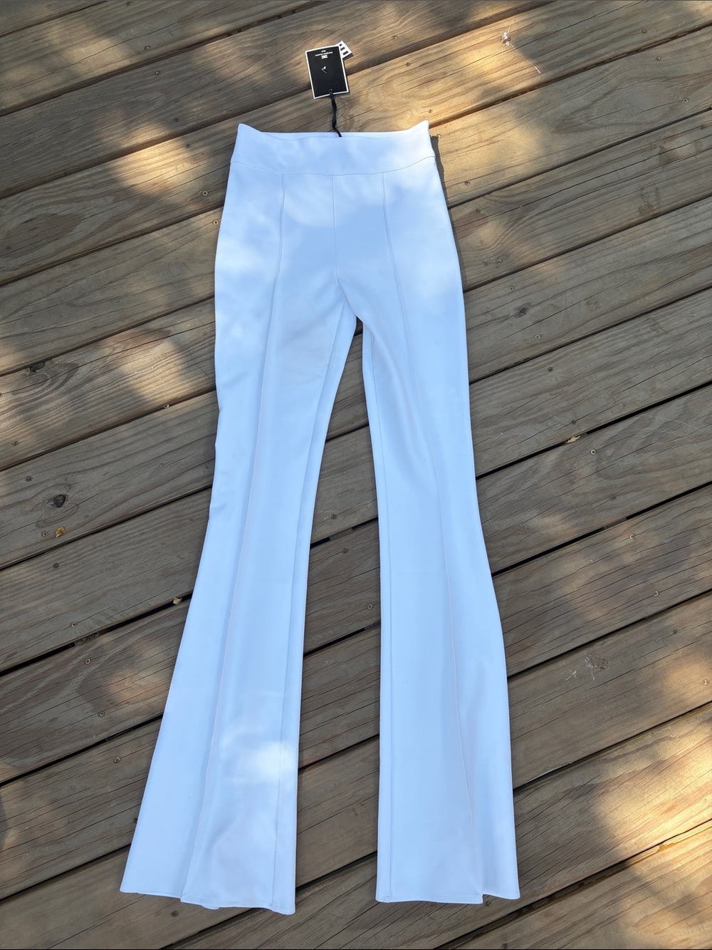 Elisabetta Franchi High-Waist White Flare Pants